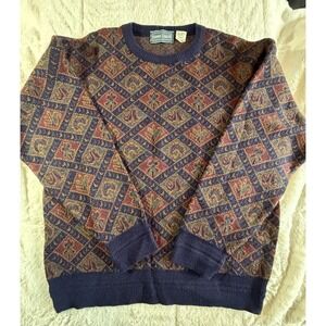 Kenneth Roberts Sz L Diamond Chevron Cambridge Classics Wool Blend‎ #80s #VTG